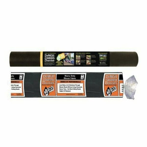 Dewitt Weed-Barrier R-24 Landscape Fabric, 24 ft L, 3 ft W, Polypropylene, Black/Green 20YR-324/DWB41324